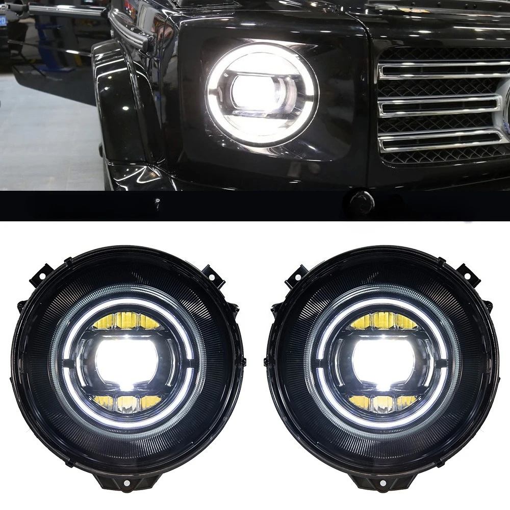 Applicable to W463 old g500g63g350g400g55 modified new blackened geometric headlights
Applicable to W463 old g500g63g350g400g55 modified new blackened geometric headlights