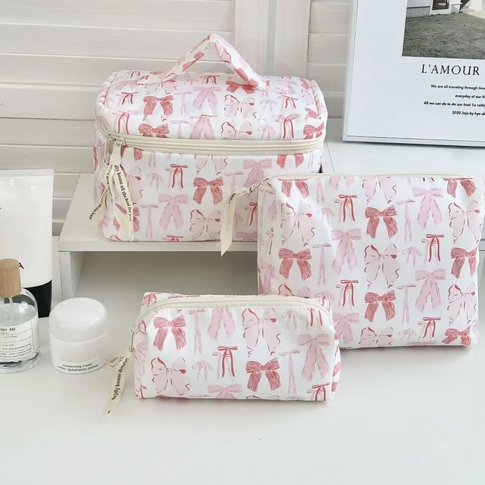 Portable Bowknot Printing Cosmetic Bag Cotton Soft Storage Bag Pink Large Capacity Skincare Storage Bag Women
Portable Bowknot Printing Cosmetic Bag Cotton Soft Storage Bag Pink Large Capacity Skincare Storage Bag Women