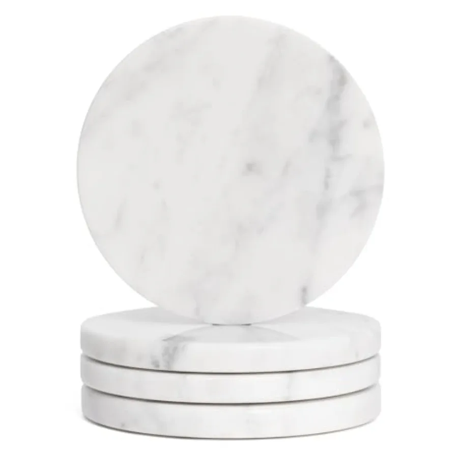 New StyleSet of 4 White Drink Coasters, 4-Inch Exquisite Marble Stone Coasters, Natural Stone Design, Perfect for housewarmings, Anniver
New StyleSet of 4 White Drink Coasters, 4-Inch Exquisite Marble Stone Coasters, Natural Stone Design, Perfect for housewarmings, Anniver