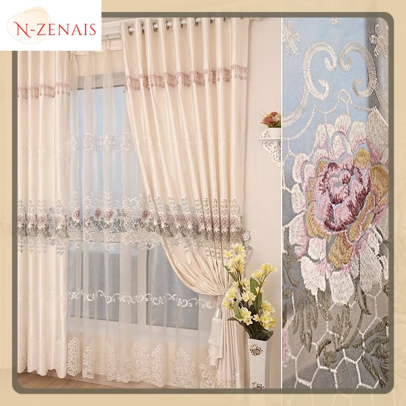 Embroidered Yarn Luxury Curtains for Living Dining Room Bedroom Semi Blackout Hollowed-out Pastoral Fashion Jacquard Custom
Embroidered Yarn Luxury Curtains for Living Dining Room Bedroom Semi Blackout Hollowed-out Pastoral Fashion Jacquard Custom