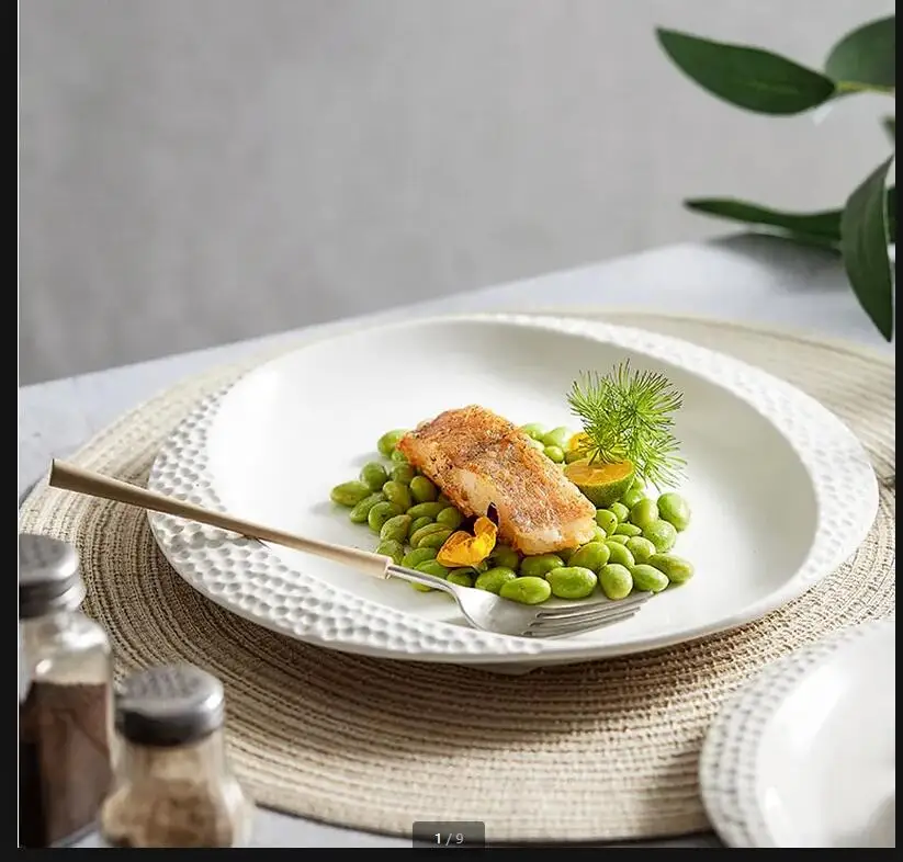 White Ceramic Plate Western Steak Plates Dinner Pasta Dish Fruit Tray Salad Bowl Dessert Restaurant Tableware
White Ceramic Plate Western Steak Plates Dinner Pasta Dish Fruit Tray Salad Bowl Dessert Restaurant Tableware