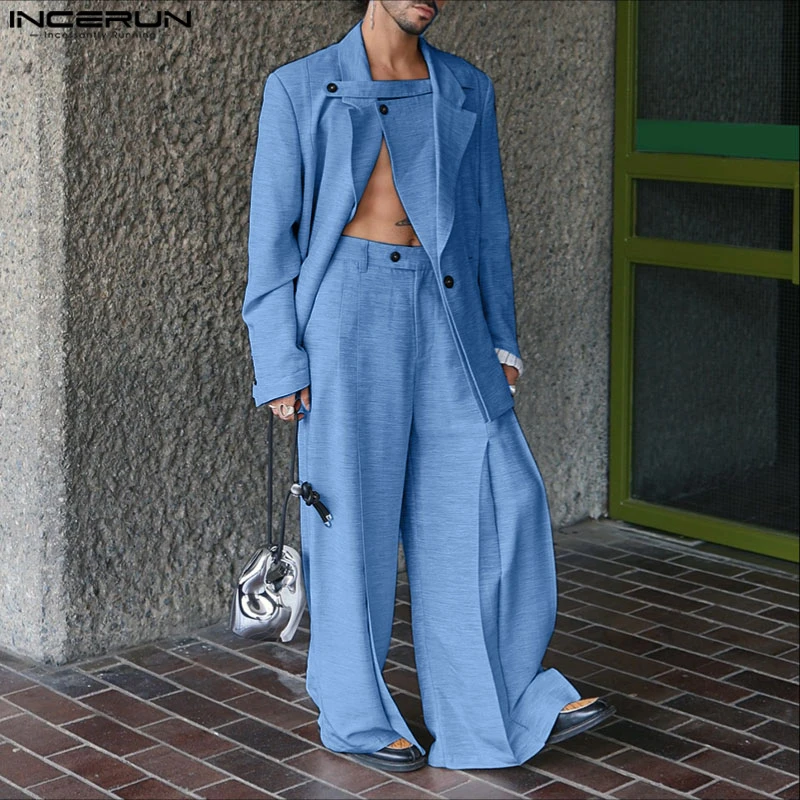 INCERUN Мужские комплекты Однотонный пиджак с длинными рукавами и брюки Комплекты из двух предметов Уличная одежда Свободные модные элегантные повседневные мужские костюмы S-5XL
INCERUN Мужские комплекты Однотонный пиджак с длинными рукавами и брюки Комплекты из двух предметов Уличная одежда Свободные модные элегантные повседневные мужские костюмы S-5XL