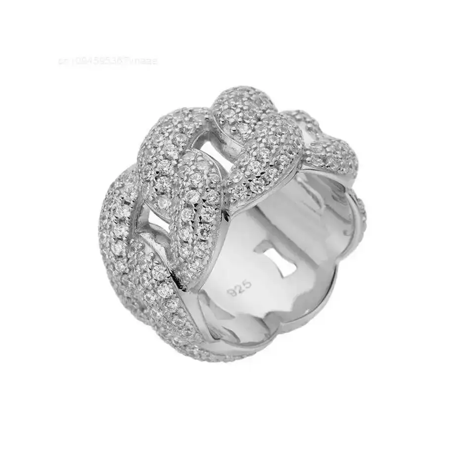 Hip hop Jewelry 14K Gold Plated Iced Out VVS Moissanite Diamond 925 Sterling Silver Miami Cuban Link Rings For Men
Hip hop Jewelry 14K Gold Plated Iced Out VVS Moissanite Diamond 925 Sterling Silver Miami Cuban Link Rings For Men