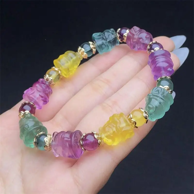Natural Fluorite Bear Bead Bracelet Round Bead Crystal Healing Round Bead Women Men Fine Jewelry Gift 1PCS
Natural Fluorite Bear Bead Bracelet Round Bead Crystal Healing Round Bead Women Men Fine Jewelry Gift 1PCS