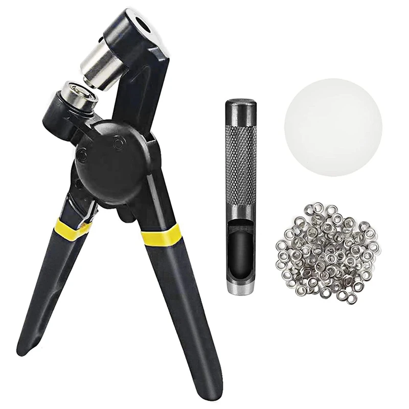 Grommet Tool Kit Press Pliers 3/8 Inch (10Mm) Hole Punch Manual Kits Handheld Small Hole Machine With Silver Grommets
Grommet Tool Kit Press Pliers 3/8 Inch (10Mm) Hole Punch Manual Kits Handheld Small Hole Machine With Silver Grommets