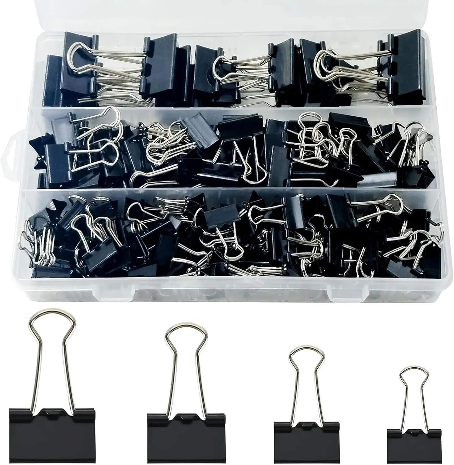 170 Pcs Binder Clips Assorted Sizes for Office Supplies, Home, School Document Organizing
170 Pcs Binder Clips Assorted Sizes for Office Supplies, Home, School Document Organizing