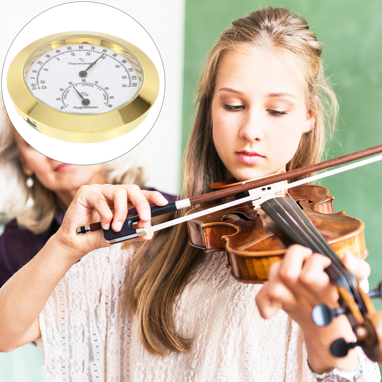 Thermometer Round Hygrometer Premium Humidity Temperature Alloy Multi-functional Violin
Thermometer Round Hygrometer Premium Humidity Temperature Alloy Multi-functional Violin