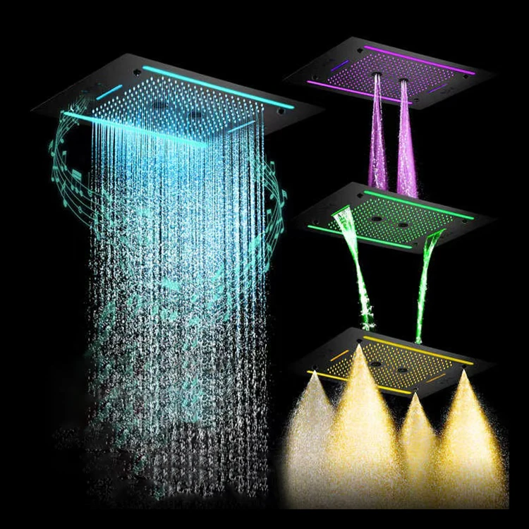 Hongdec 600*800mm Ceiling Mounted Large Rain Head Shower Music LED Top Spray Smart Waterfall Top Shower Head Black
Hongdec 600*800mm Ceiling Mounted Large Rain Head Shower Music LED Top Spray Smart Waterfall Top Shower Head Black