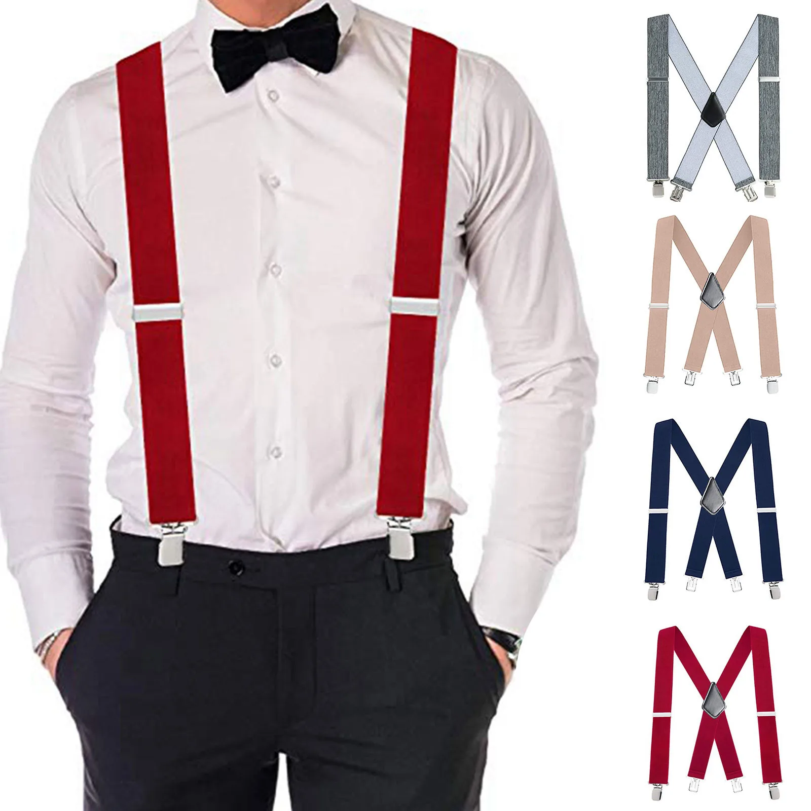 Suspenders Men Adjustable Elastic X Back Pants Women Suspender for Trousers 2.5CM Width 4 Clips Adjustable Elastic Back Braces
Suspenders Men Adjustable Elastic X Back Pants Women Suspender for Trousers 2.5CM Width 4 Clips Adjustable Elastic Back Braces