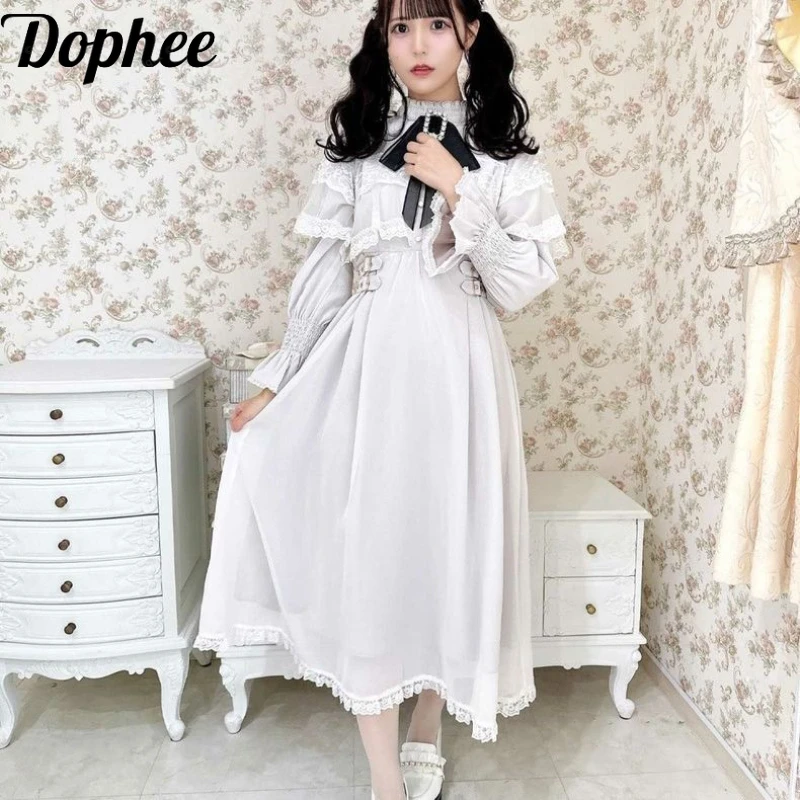 Dophee Japan Wind Элегантное сетчатое платье-плащ Весна Осень с длинным рукавом Двойная пряжка со стразами и бантом Длинные женские платья в стиле Лолиты
Dophee Japan Wind Элегантное сетчатое платье-плащ Весна Осень с длинным рукавом Двойная пряжка со стразами и бантом Длинные женские платья в стиле Лолиты