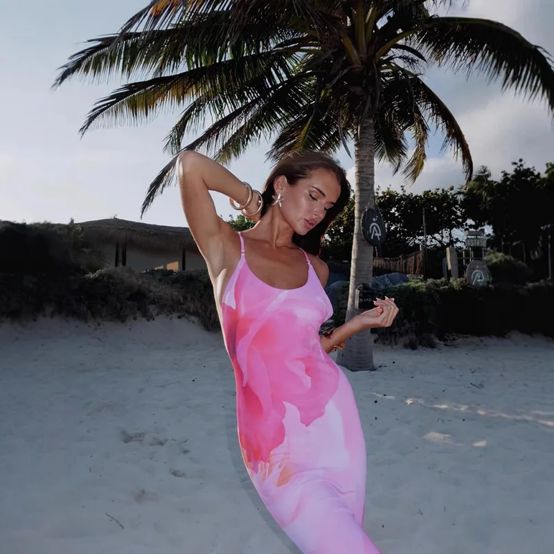Sexy Cross Back Bodycon Floral Print Long Maxi Dress Trendy Style Summer Fashion Women Elegant Sleeveless Chiffon Beach Dress
Sexy Cross Back Bodycon Floral Print Long Maxi Dress Trendy Style Summer Fashion Women Elegant Sleeveless Chiffon Beach Dress