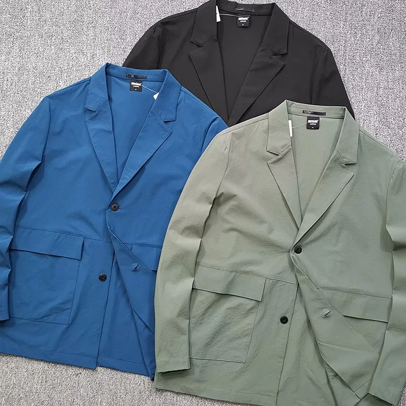 Thin Waterproof Men Blazer Fashion Pocket Single Breasted Long Sleeve Slim Suit Coat Solid Color Casual Business Outerwear
Thin Waterproof Men Blazer Fashion Pocket Single Breasted Long Sleeve Slim Suit Coat Solid Color Casual Business Outerwear