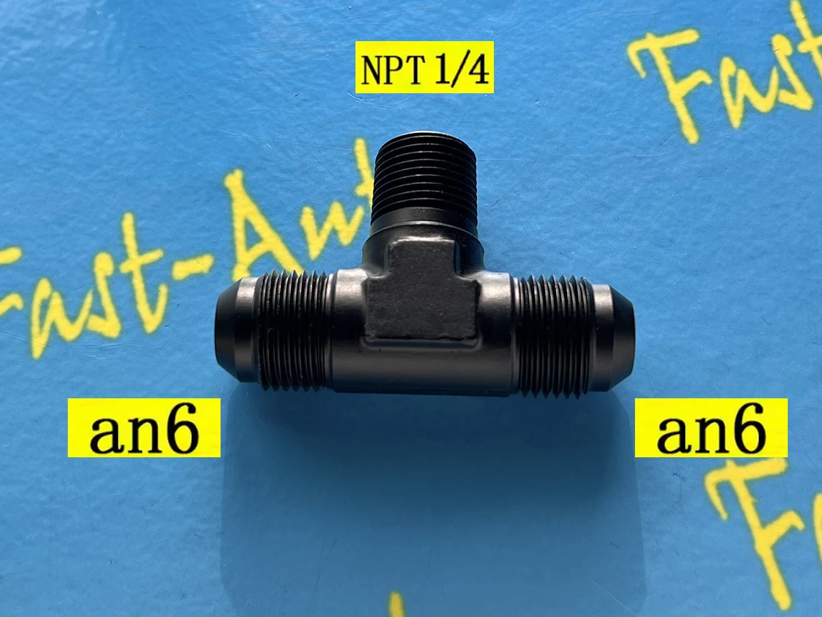 3 way 9/16-18unf thread AN6 6AN to 1/4"NPT Flare Tee On Branch Fitting Adapter
3 way 9/16-18unf thread AN6 6AN to 1/4"NPT Flare Tee On Branch Fitting Adapter