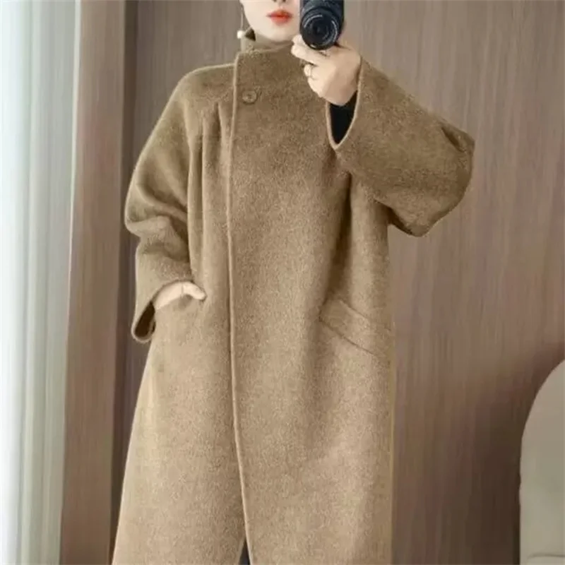 Korean Woolen Coat Women's Large Size Mid-Length Fashionable Elegant Autumn Winter New Style Thickened Polyester Fiber
Korean Woolen Coat Women's Large Size Mid-Length Fashionable Elegant Autumn Winter New Style Thickened Polyester Fiber