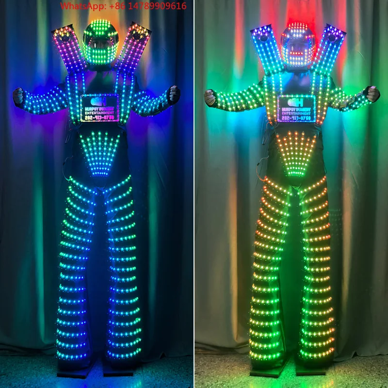 LED Luminous Robot CostumeLED Luminescent Robot Costume Custom Logo Halloween Music Festival Bar Party Glowing Stilt Walker Cost
LED Luminous Robot CostumeLED Luminescent Robot Costume Custom Logo Halloween Music Festival Bar Party Glowing Stilt Walker Cost