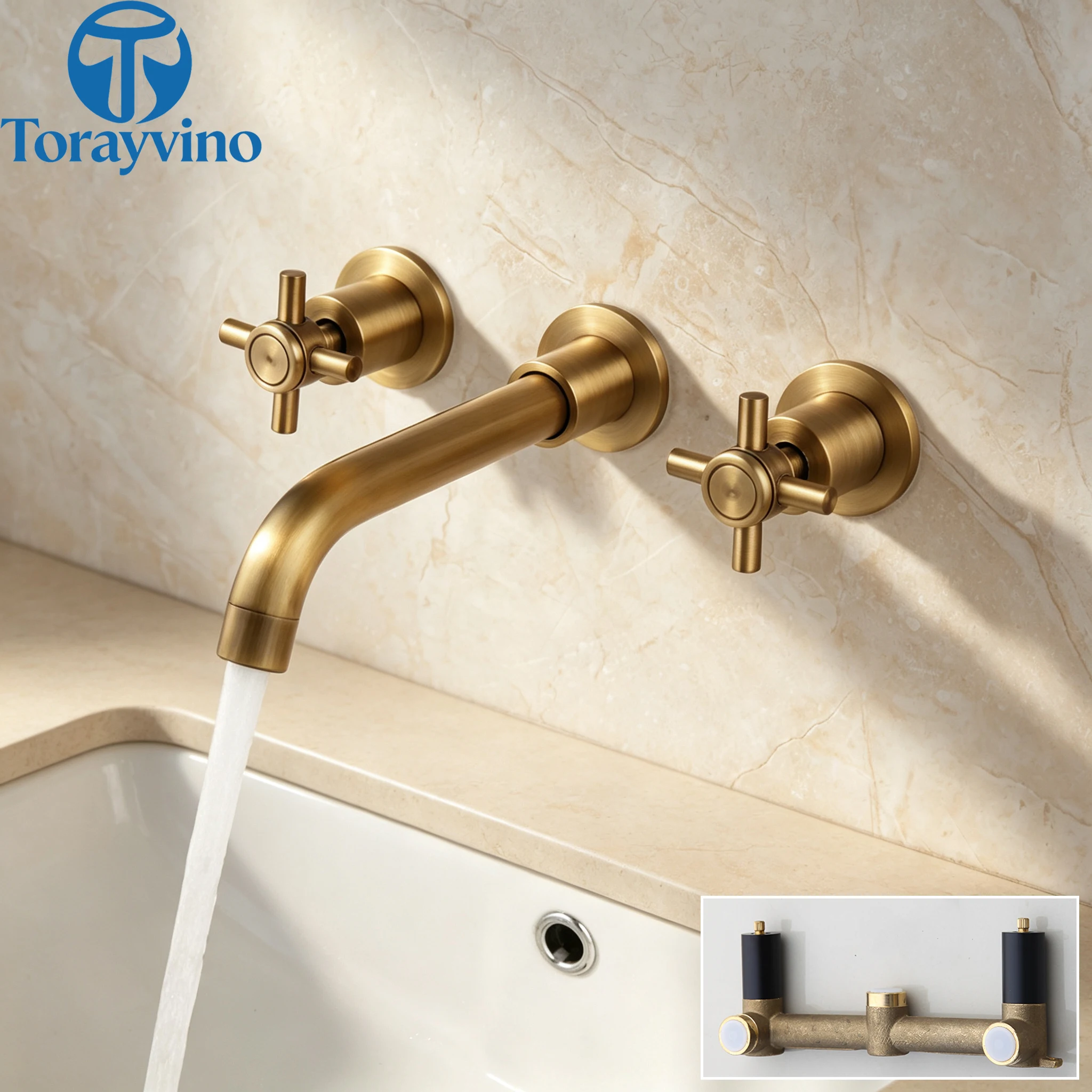 Torayvino Bathroom Black Sink Faucet 360 Swivel Spout Wall Mount Bathtub Faucet Basin Shower Systerm Faucet Set Bath Mixer Tap
Torayvino Bathroom Black Sink Faucet 360 Swivel Spout Wall Mount Bathtub Faucet Basin Shower Systerm Faucet Set Bath Mixer Tap