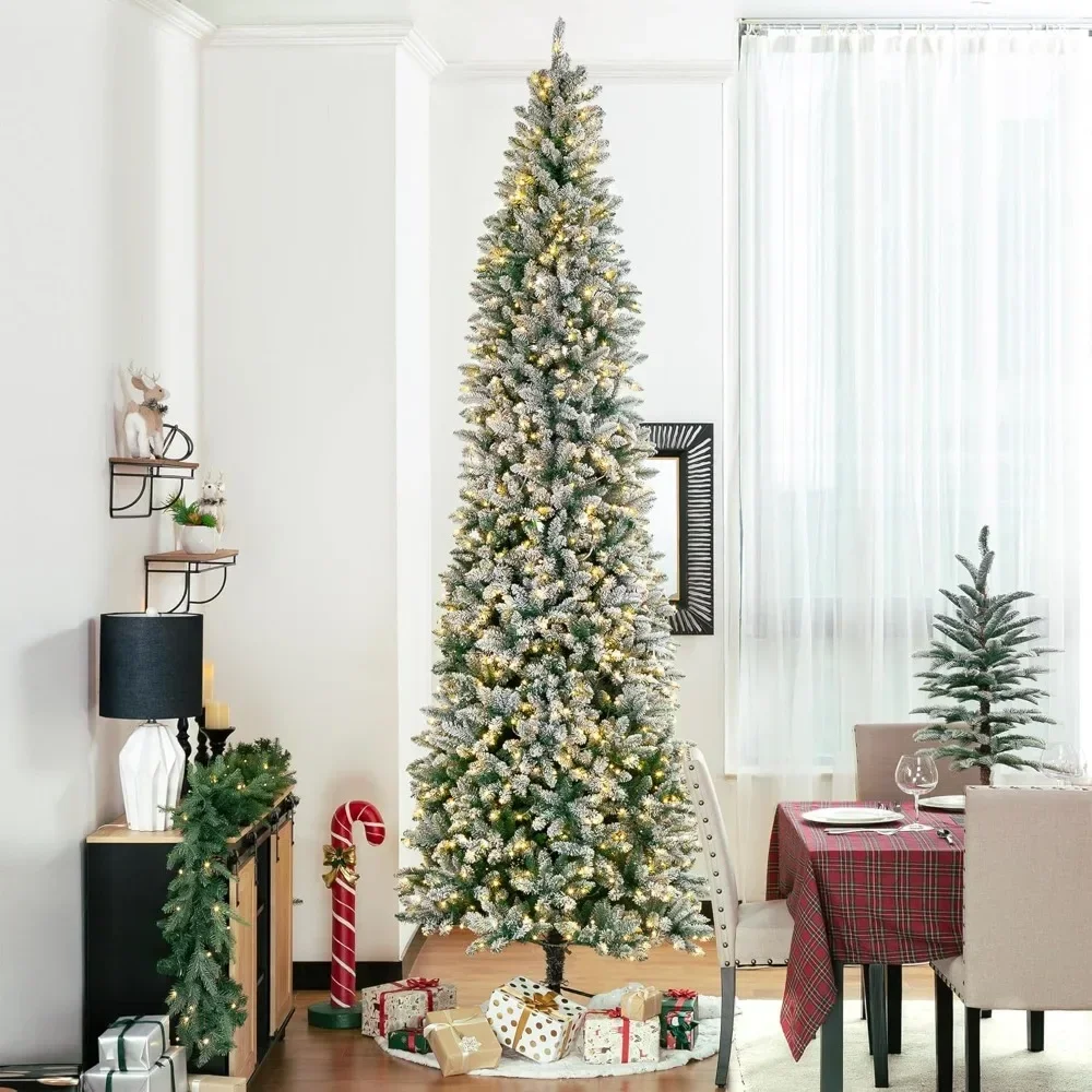 11ft Pre-Lit Flocked Pencil Fir Artificial Christmas Tree, with 950 Warm White Lights, Christmas Trees
11ft Pre-Lit Flocked Pencil Fir Artificial Christmas Tree, with 950 Warm White Lights, Christmas Trees