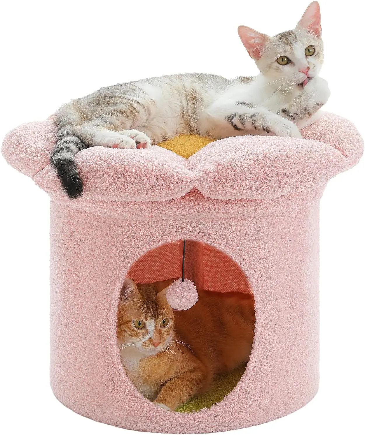 Small Cute Cat Tree House with Removable Flower Cat Bed, Indoor Cat Hideaway Condo, 20x20x16 Inches Pink
Small Cute Cat Tree House with Removable Flower Cat Bed, Indoor Cat Hideaway Condo, 20x20x16 Inches Pink