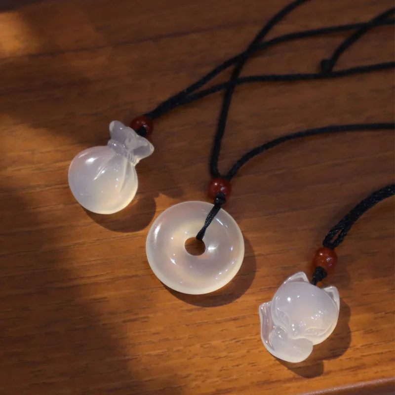 Pure Natural Ice-like Chalcedony Peace Button Pendant Necklace: A Symbol Energy of Safety and Harmony for Couples and As a Gift
Pure Natural Ice-like Chalcedony Peace Button Pendant Necklace: A Symbol Energy of Safety and Harmony for Couples and As a Gift