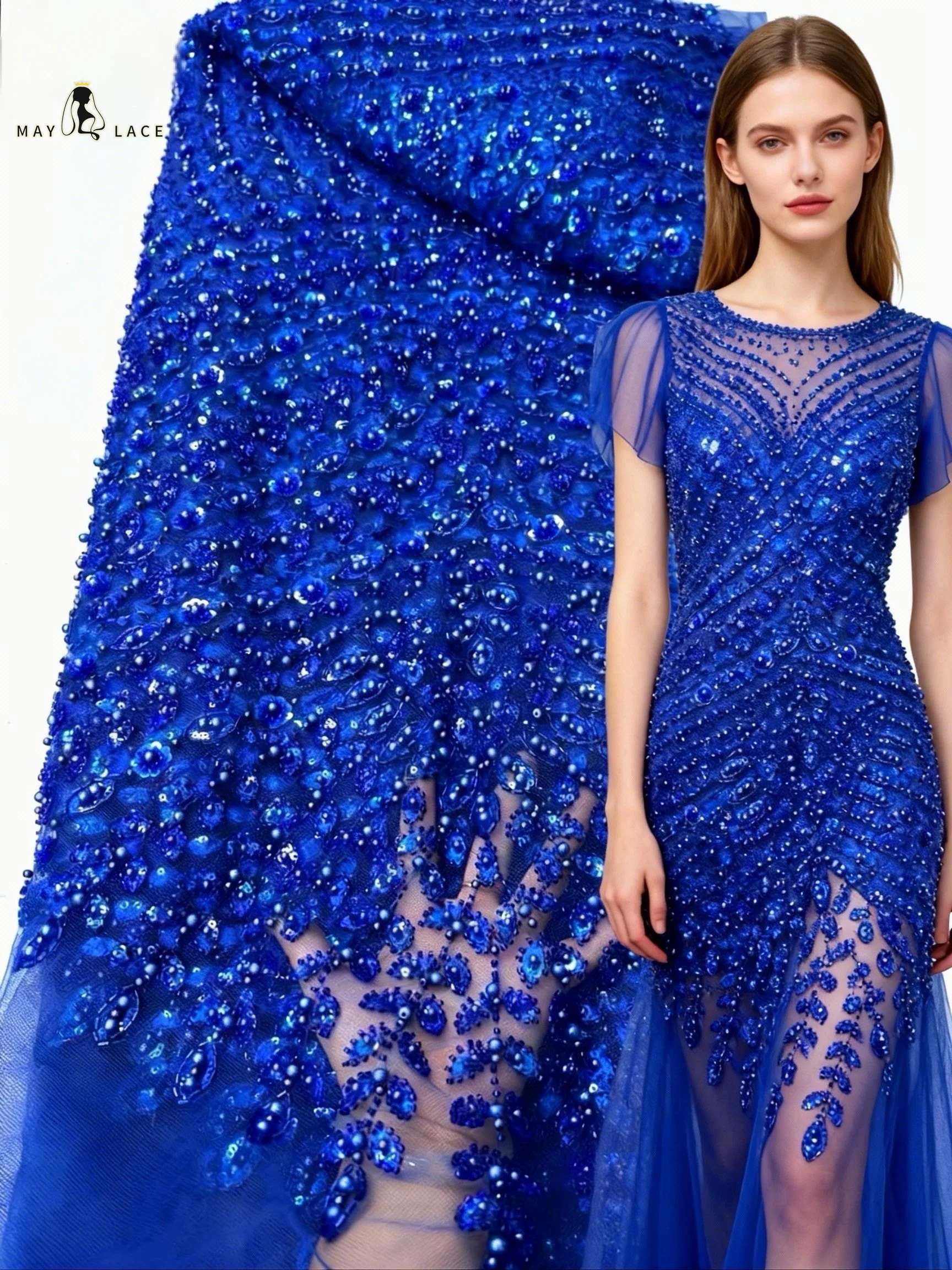 African Nigerian 2026 High-Quality Sequins Beads Embroidery French Tulle Lace Fabric Women Wedding Dress Sewing for Prom 5Yards
African Nigerian 2026 High-Quality Sequins Beads Embroidery French Tulle Lace Fabric Women Wedding Dress Sewing for Prom 5Yards