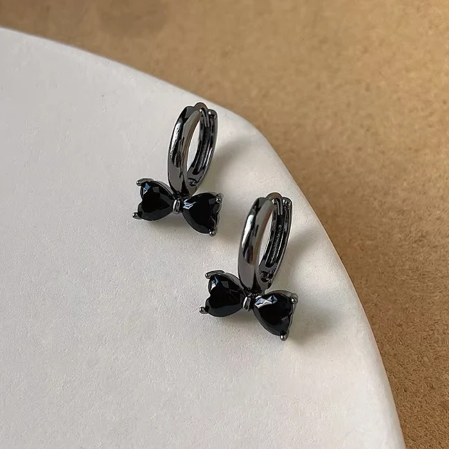 PONYKISS 925 Sterling Silver Minimalist Black Zircon Bowknot Hoop Earrings for Women Cute Fine Jewelry Personality Accessories
PONYKISS 925 Sterling Silver Minimalist Black Zircon Bowknot Hoop Earrings for Women Cute Fine Jewelry Personality Accessories
