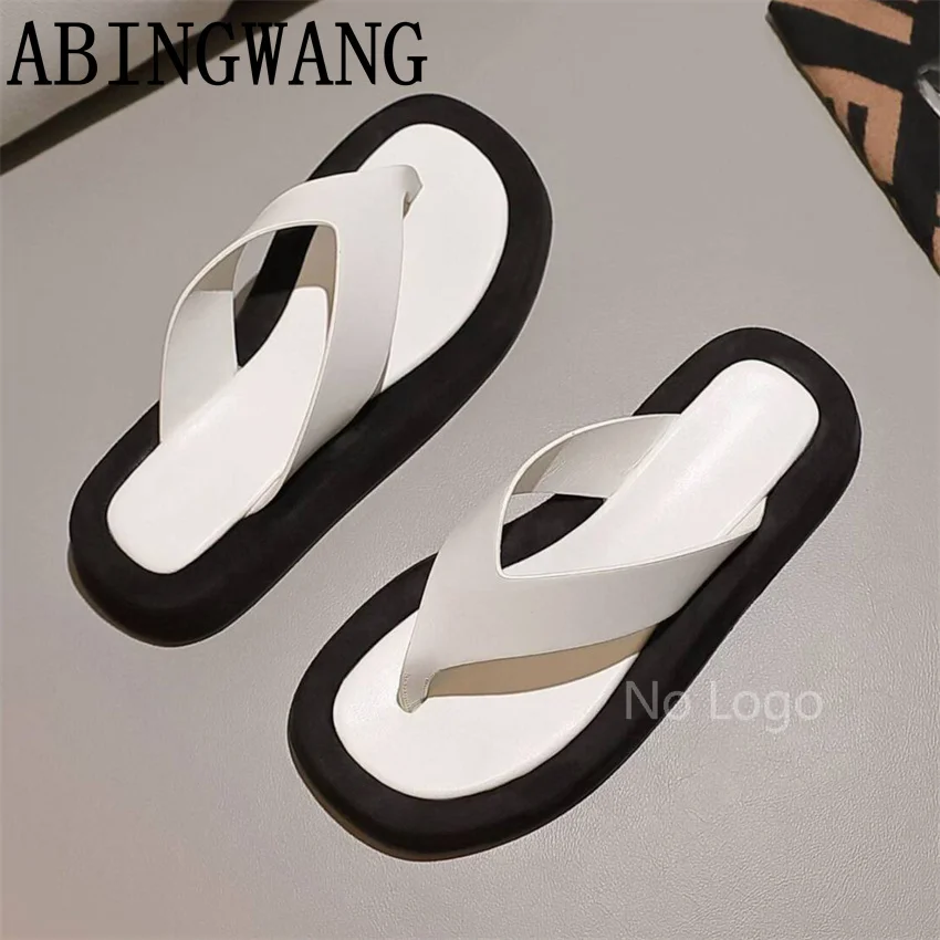 2026 Summer New Leather Flip Flops Flats Heels Slippers for Women Slip On Thick Sole Slippers Casual Daily Sandals Mujer
2026 Summer New Leather Flip Flops Flats Heels Slippers for Women Slip On Thick Sole Slippers Casual Daily Sandals Mujer
