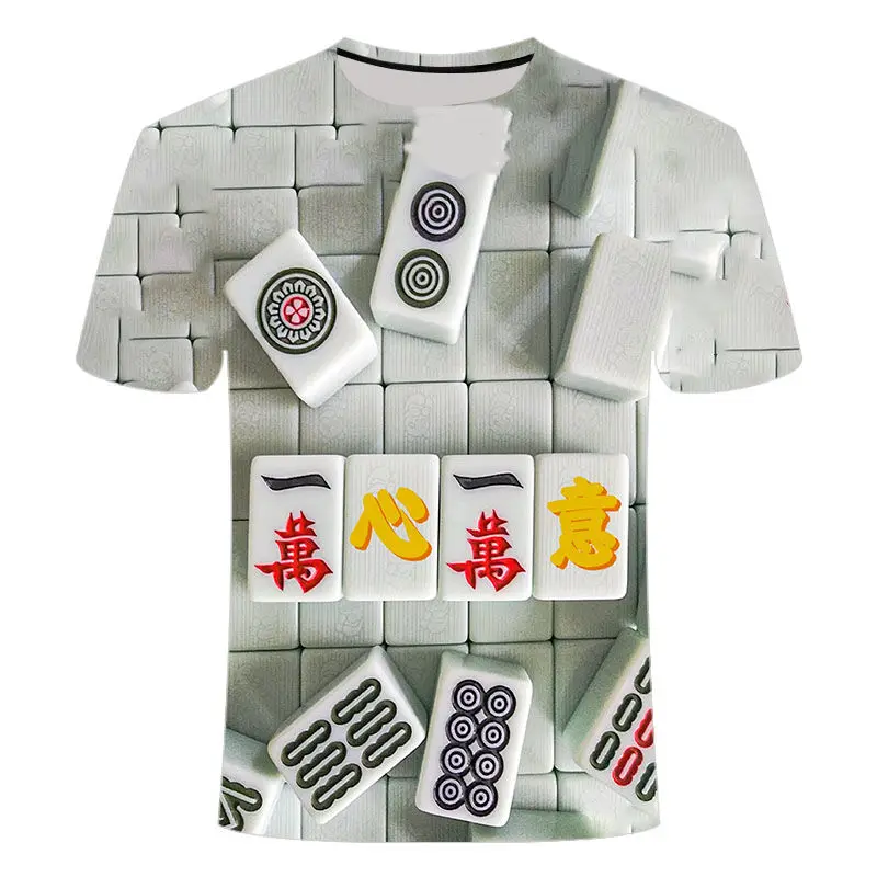 Chinese game character mahjong series single-minded 3D printing I niche trend men's and women's short-sleeved tops
Chinese game character mahjong series single-minded 3D printing I niche trend men's and women's short-sleeved tops
