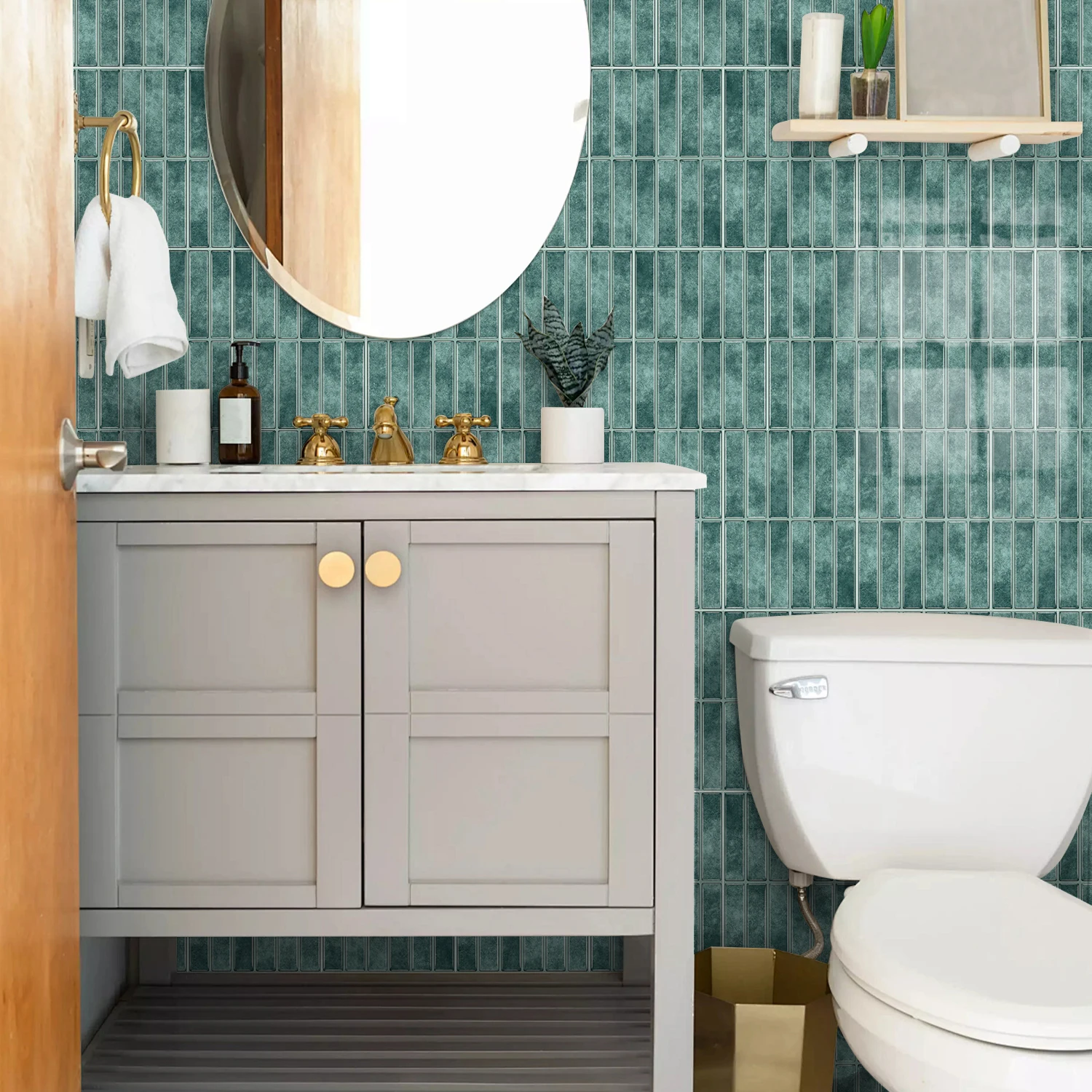 Teal 3D Tile Self-Adhesive Wall Sticker (17×23cm) Thickened PE Foam Backsplash for Kitchen Bathroom Decor
Teal 3D Tile Self-Adhesive Wall Sticker (17×23cm) Thickened PE Foam Backsplash for Kitchen Bathroom Decor