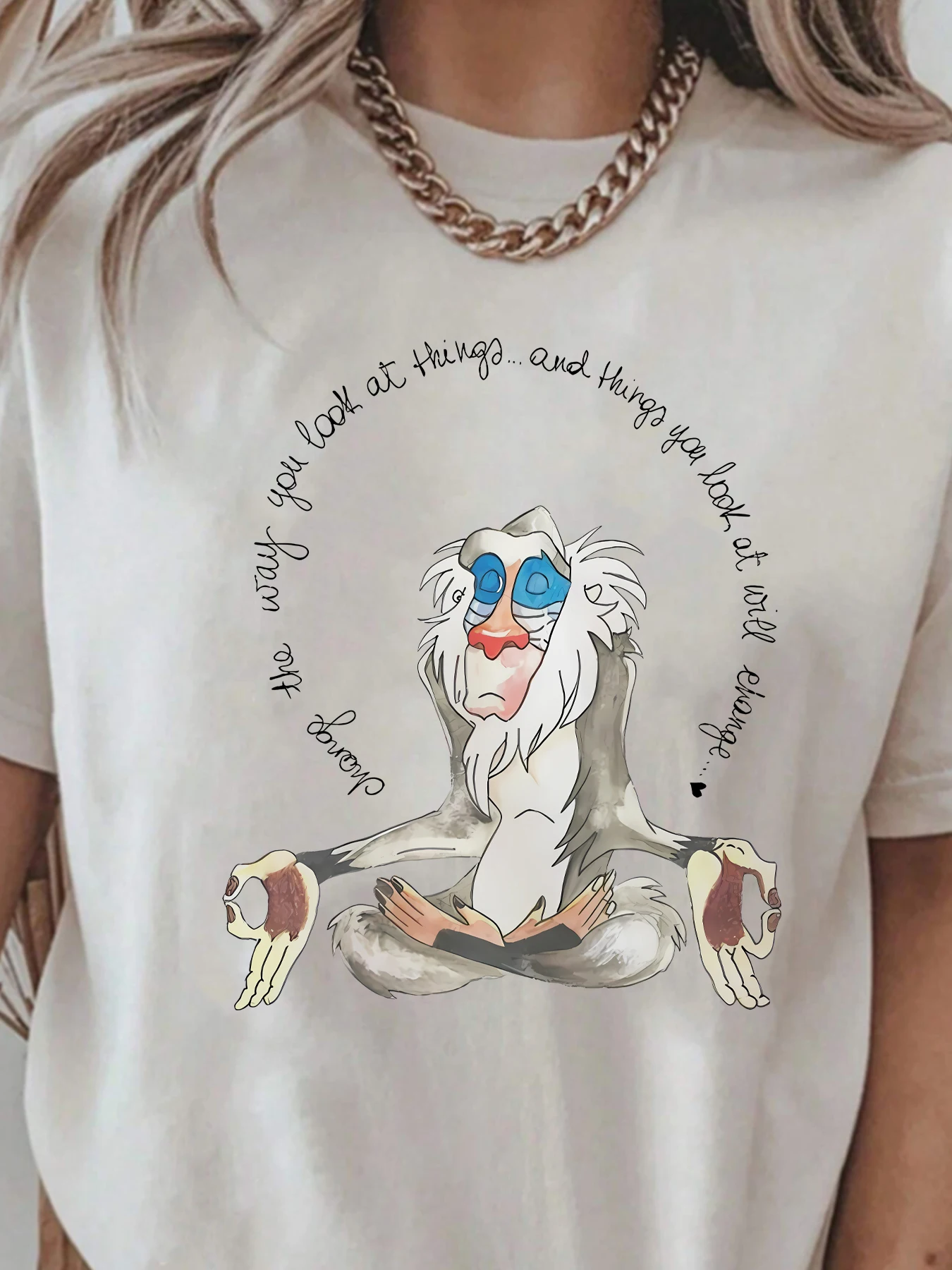 Meditation monkey pattern round neck plus size women T-shirt short sleeve trend printing elastic half sleeve T-shirt
Meditation monkey pattern round neck plus size women T-shirt short sleeve trend printing elastic half sleeve T-shirt