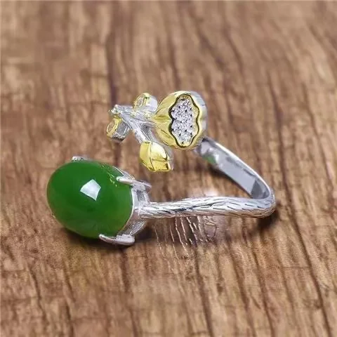 Faionable een Sapphire Lotus Pod Live Mouth Ring Women's Sle Retro Classical Court Design Unique Jewelry Ring
Faionable een Sapphire Lotus Pod Live Mouth Ring Women's Sle Retro Classical Court Design Unique Jewelry Ring