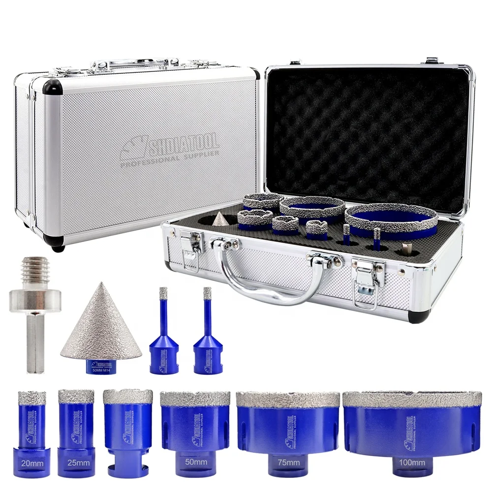 Vacuum Brazed M14 Tile Porcelain Core Drill Bit Diamond Drills Hole Saw Kit Hole Cutter Diamond Drill Bit Chamfer Set
Vacuum Brazed M14 Tile Porcelain Core Drill Bit Diamond Drills Hole Saw Kit Hole Cutter Diamond Drill Bit Chamfer Set