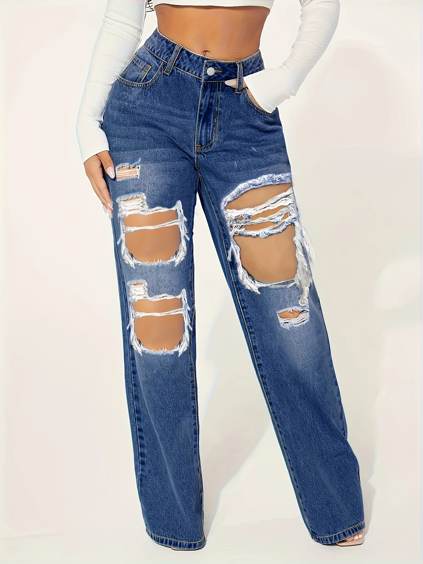 Women's High Waisted Wide Leg Jeans 2025 Trendy Heavy Ripped Distressed Denim Button Front Full Length Pants
Women's High Waisted Wide Leg Jeans 2025 Trendy Heavy Ripped Distressed Denim Button Front Full Length Pants