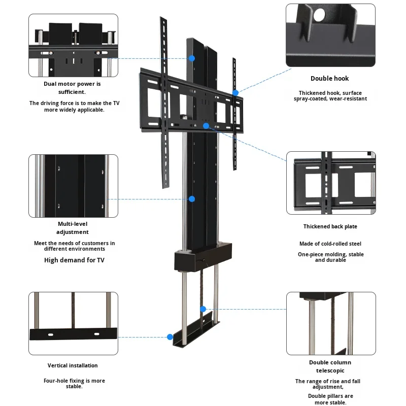 60-100 Inch Full-Screen Motorized Electric Full Motion TV Flat Hidden Cabinet-Type Steel Smart Lift Stand VESA 900x600mm for
60-100 Inch Full-Screen Motorized Electric Full Motion TV Flat Hidden Cabinet-Type Steel Smart Lift Stand VESA 900x600mm for