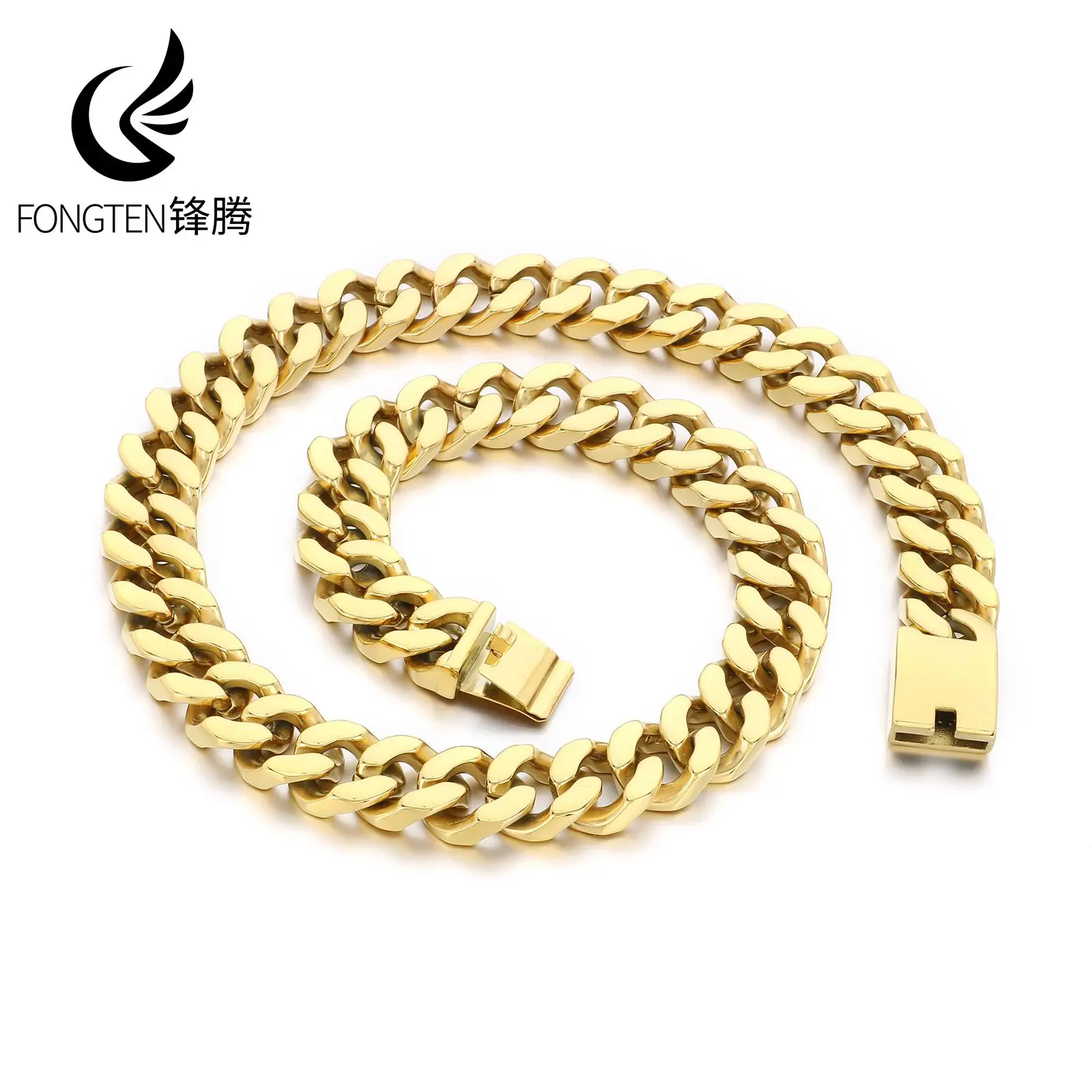 Fongten New Men's Stainless Steel Cuban Chain Punk Accessories Fashion Jewelry Banquet Gifts
Fongten New Men's Stainless Steel Cuban Chain Punk Accessories Fashion Jewelry Banquet Gifts