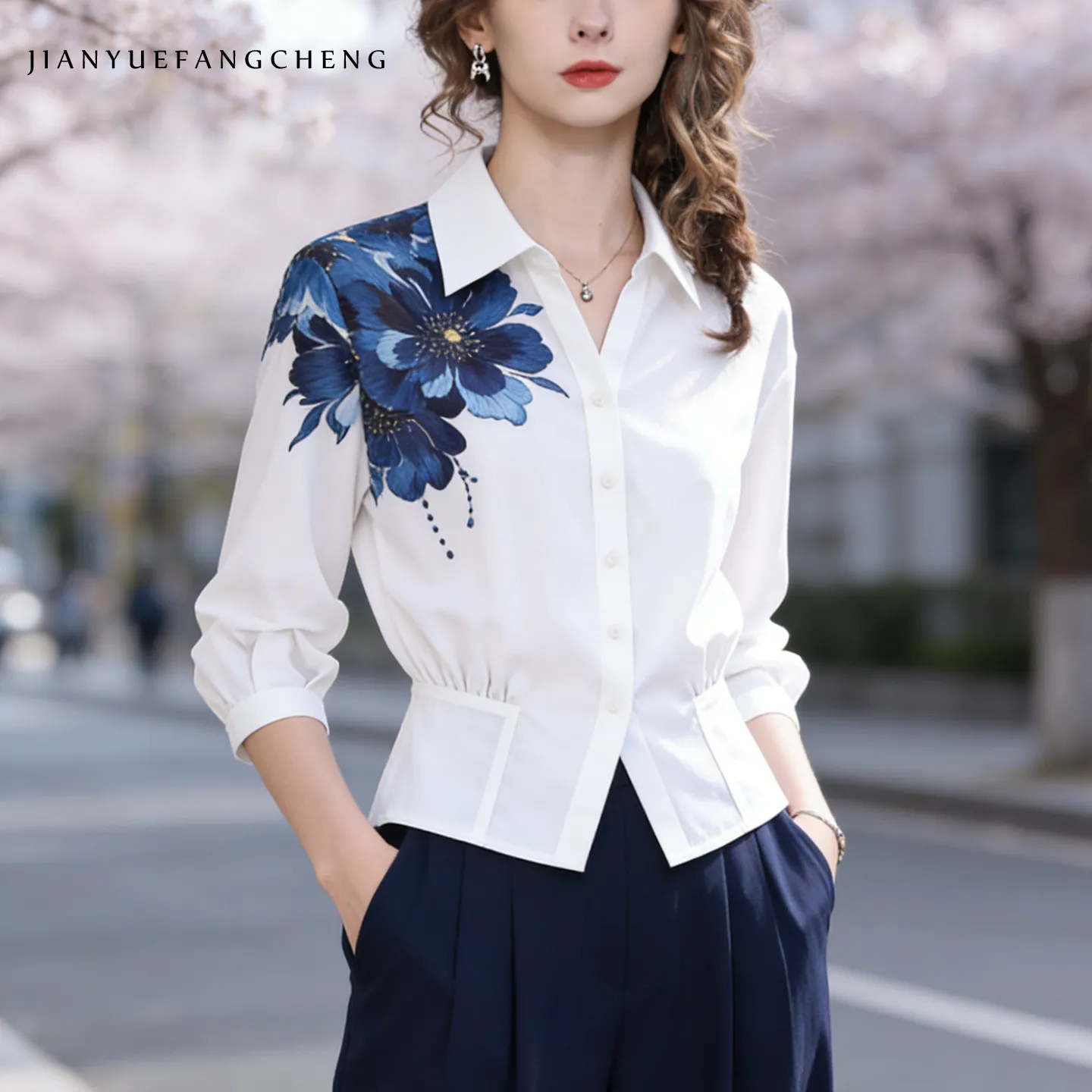 Elegant Office Ladies White Turn-down Collar Shirt Floral Printed Spring Summer Women Working Button-down Tops Blouses
Elegant Office Ladies White Turn-down Collar Shirt Floral Printed Spring Summer Women Working Button-down Tops Blouses