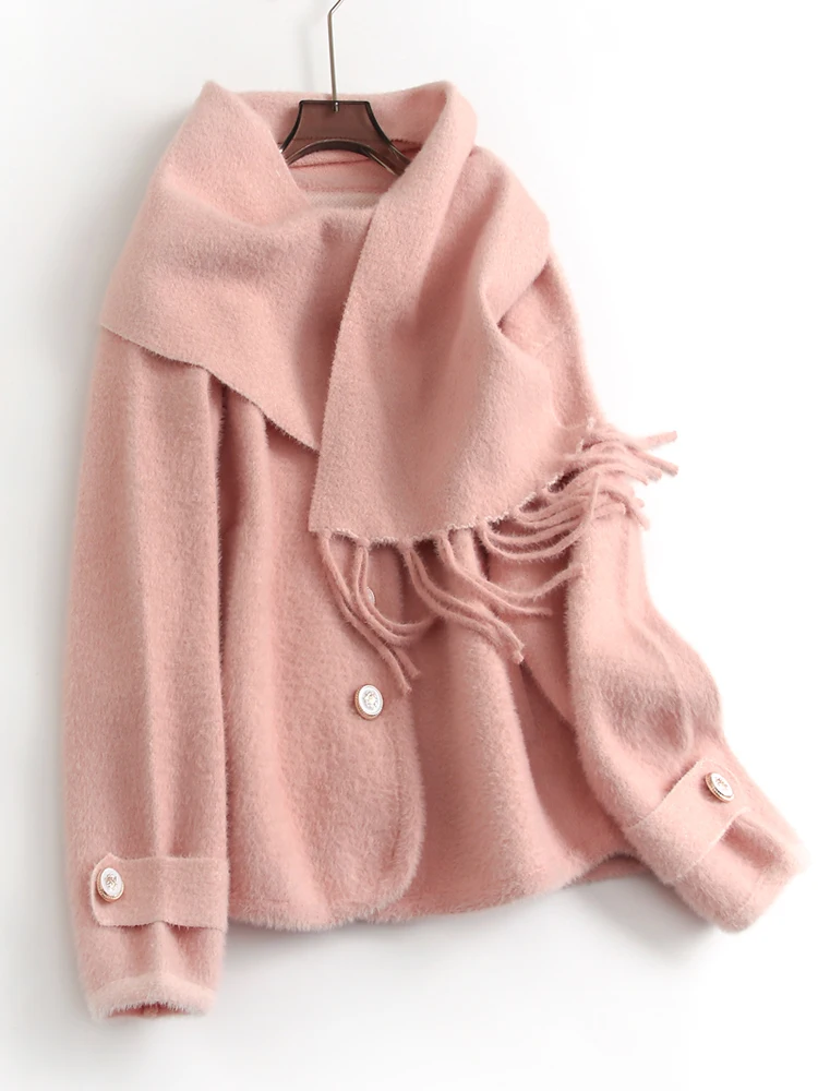 Tassel Scarf Detachable Long Sleeve Women's Sweater Lazy Style Water-Resistant Mink Imitation Winter New Arrival G893
Tassel Scarf Detachable Long Sleeve Women's Sweater Lazy Style Water-Resistant Mink Imitation Winter New Arrival G893