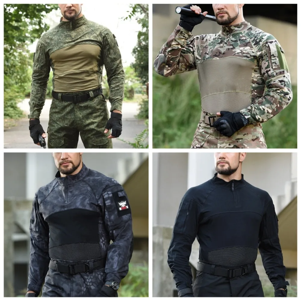 Military Tactical Shirt Men Camouflage Paintball Long Sleeve T Shirt Multicam Cotton Combat Shirts Camo Army T-Shirt Frog Suit
Military Tactical Shirt Men Camouflage Paintball Long Sleeve T Shirt Multicam Cotton Combat Shirts Camo Army T-Shirt Frog Suit