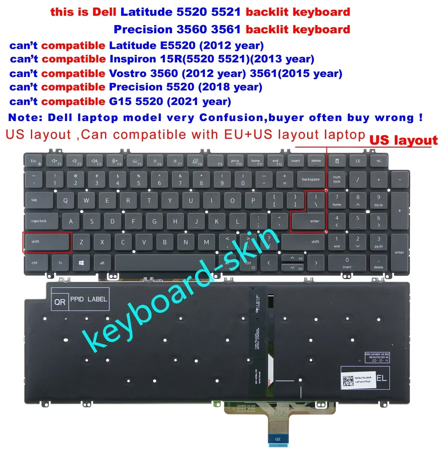 Новая клавиатура с подсветкой в США для ноутбука Dell Latitude 5520 5521 5530 5531 5540 Precision 3560 3561 0N7N16 490.0M607.0201 NSK-QZABW 01
Новая клавиатура с подсветкой в США для ноутбука Dell Latitude 5520 5521 5530 5531 5540 Precision 3560 3561 0N7N16 490.0M607.0201 NSK-QZABW 01
