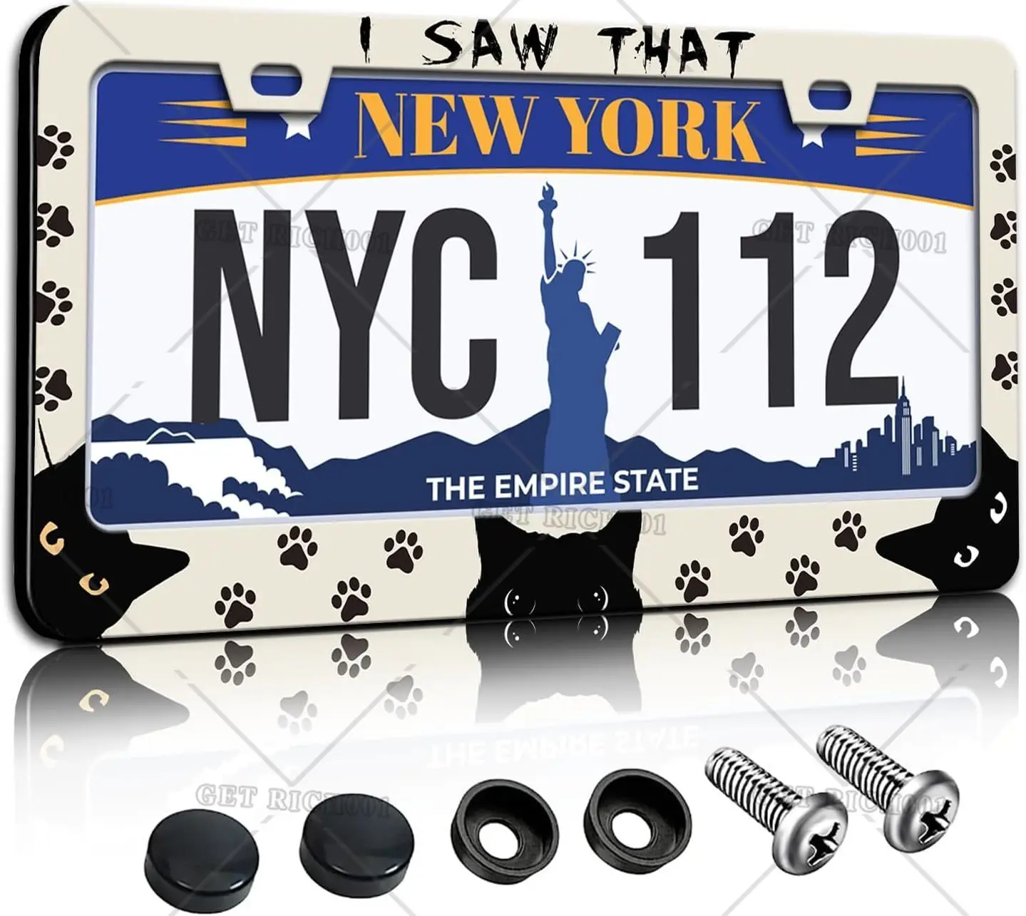 Black Cat Plate Frame License Plate Holder Rust-Proof Waterproof Stainless 2 Hole License Plate Holder for Men Women 12x6 Inches
Black Cat Plate Frame License Plate Holder Rust-Proof Waterproof Stainless 2 Hole License Plate Holder for Men Women 12x6 Inches