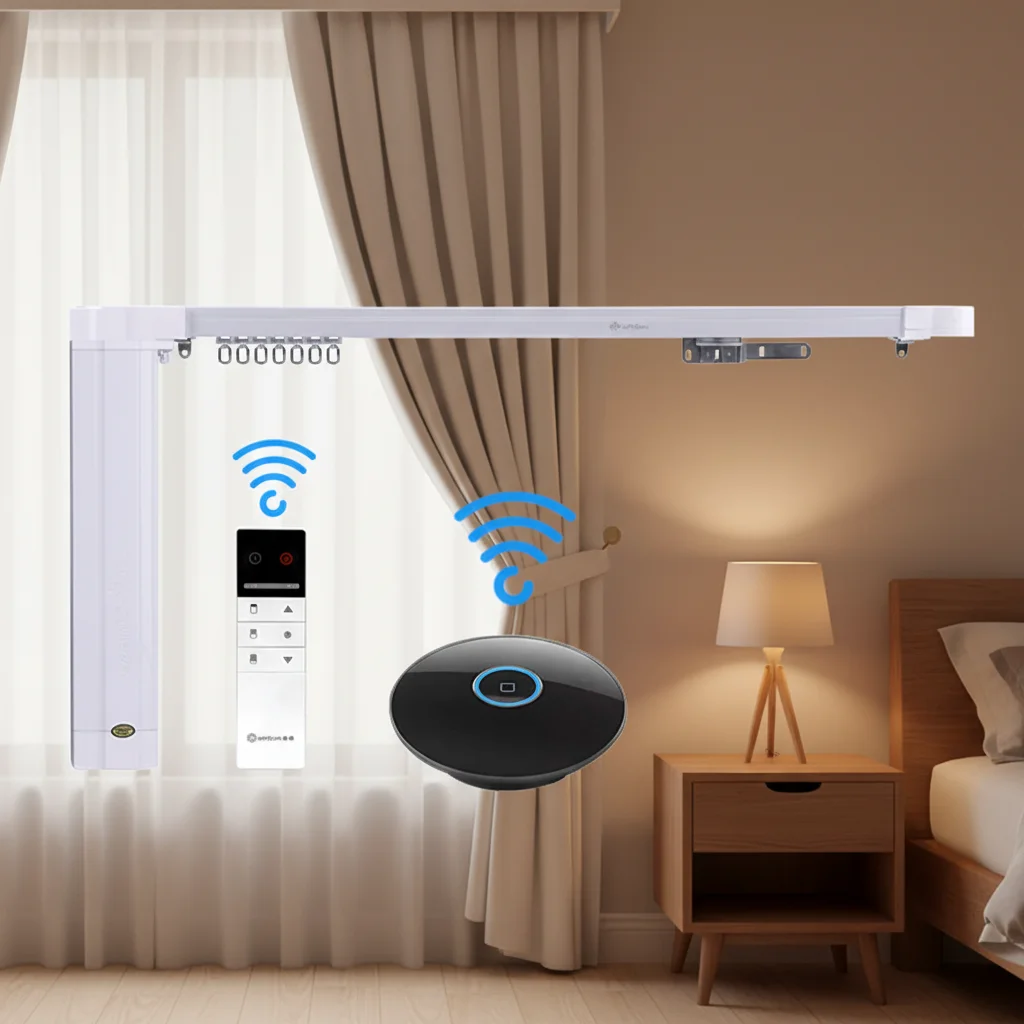 High Torque Aluminum Alloy Motor For Electric Curtain Tracks With Voice & Remote Control Smart Home Automation