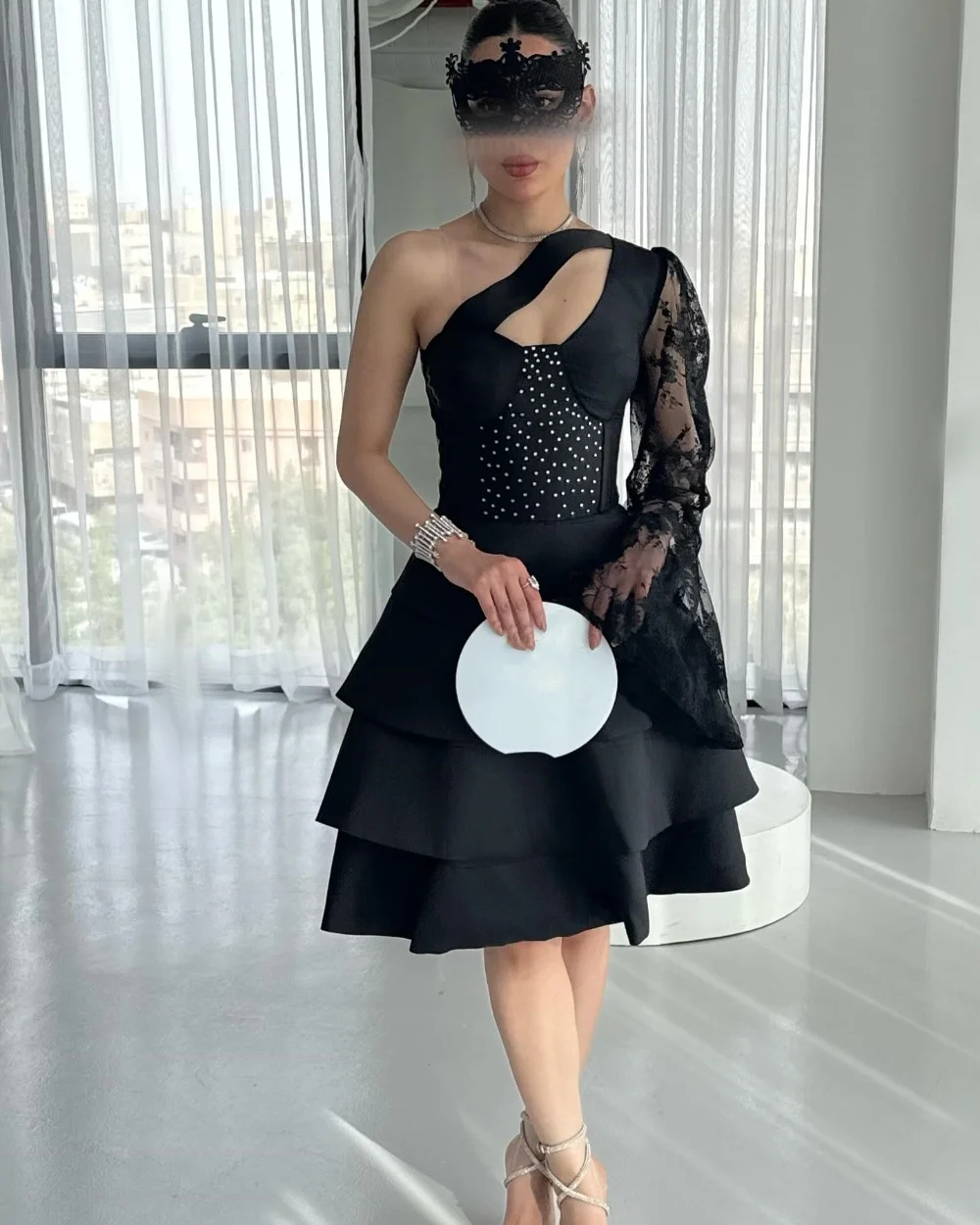 Customized Exquisite Classic Jersey Tiered Lace Rhinestone A-line One-shoulder Knee Length Dresses Bespoke Occasion Dresses Sexy
Customized Exquisite Classic Jersey Tiered Lace Rhinestone A-line One-shoulder Knee Length Dresses Bespoke Occasion Dresses Sexy