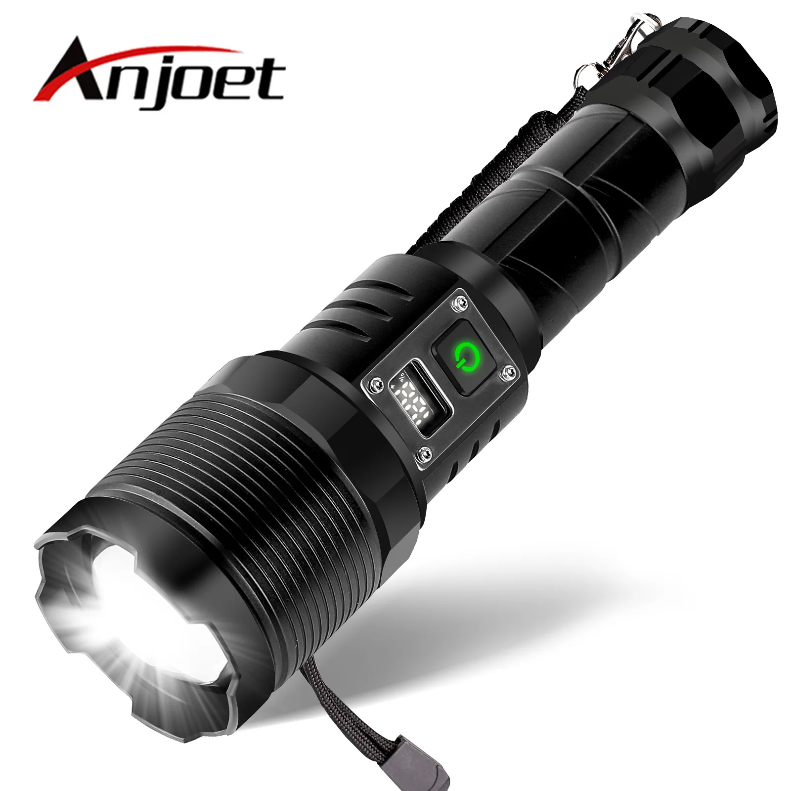 Белый лазерный мощный фонарик Anjoet, USB Перезаряжаемый фонарик Фонарь XHP70, высокомощный фонарик для кемпинга L
Белый лазерный мощный фонарик Anjoet, USB Перезаряжаемый фонарик Фонарь XHP70, высокомощный фонарик для кемпинга L