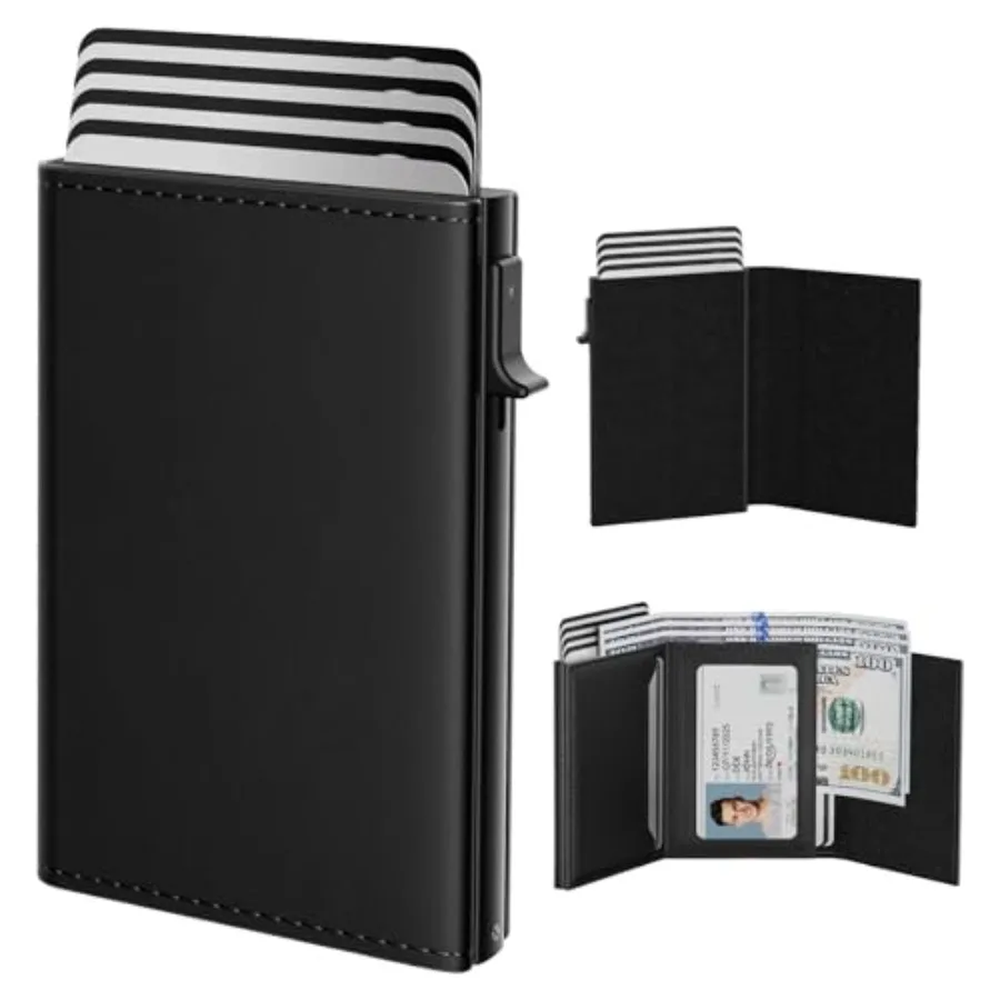 Mens Wallet Card Holder: Pop Up Aluminum Case, Genuine Leather, Smart, RFID Blocking, Slim, Minimalist, Front Pocket - 9-14 Car
Mens Wallet Card Holder: Pop Up Aluminum Case, Genuine Leather, Smart, RFID Blocking, Slim, Minimalist, Front Pocket - 9-14 Car