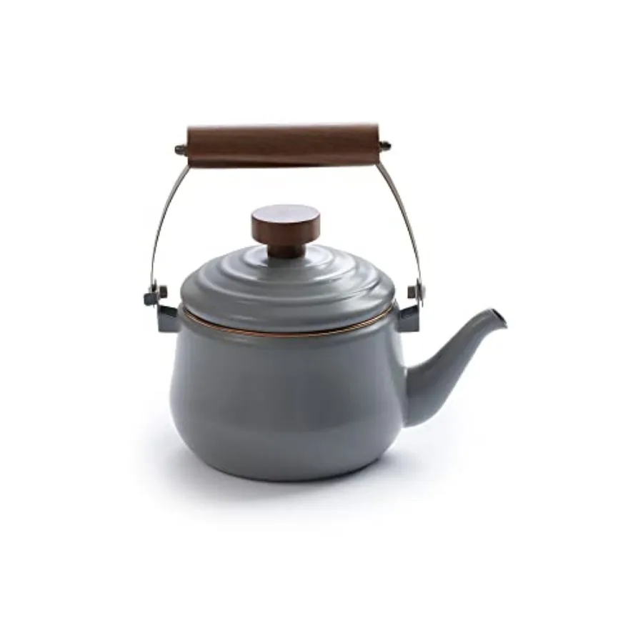 Enamel Teapot - Vintage Inspired Design - Baked Stainless Steel Rim - FSC Certified Natural Walnut Handle Tea Kettle - 1.5 Lite
Enamel Teapot - Vintage Inspired Design - Baked Stainless Steel Rim - FSC Certified Natural Walnut Handle Tea Kettle - 1.5 Lite