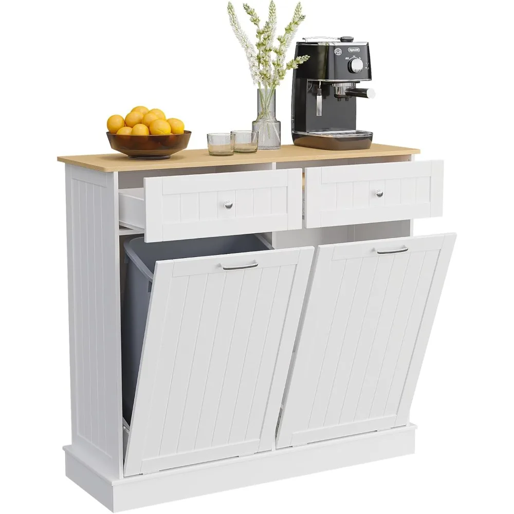 Double Tilt Out Trash Can Cabinet, Recycling 20 Gallon Garbage Can Cabinet with Drawer for Kitchen, Free Standing Tilt Out Laund
Double Tilt Out Trash Can Cabinet, Recycling 20 Gallon Garbage Can Cabinet with Drawer for Kitchen, Free Standing Tilt Out Laund