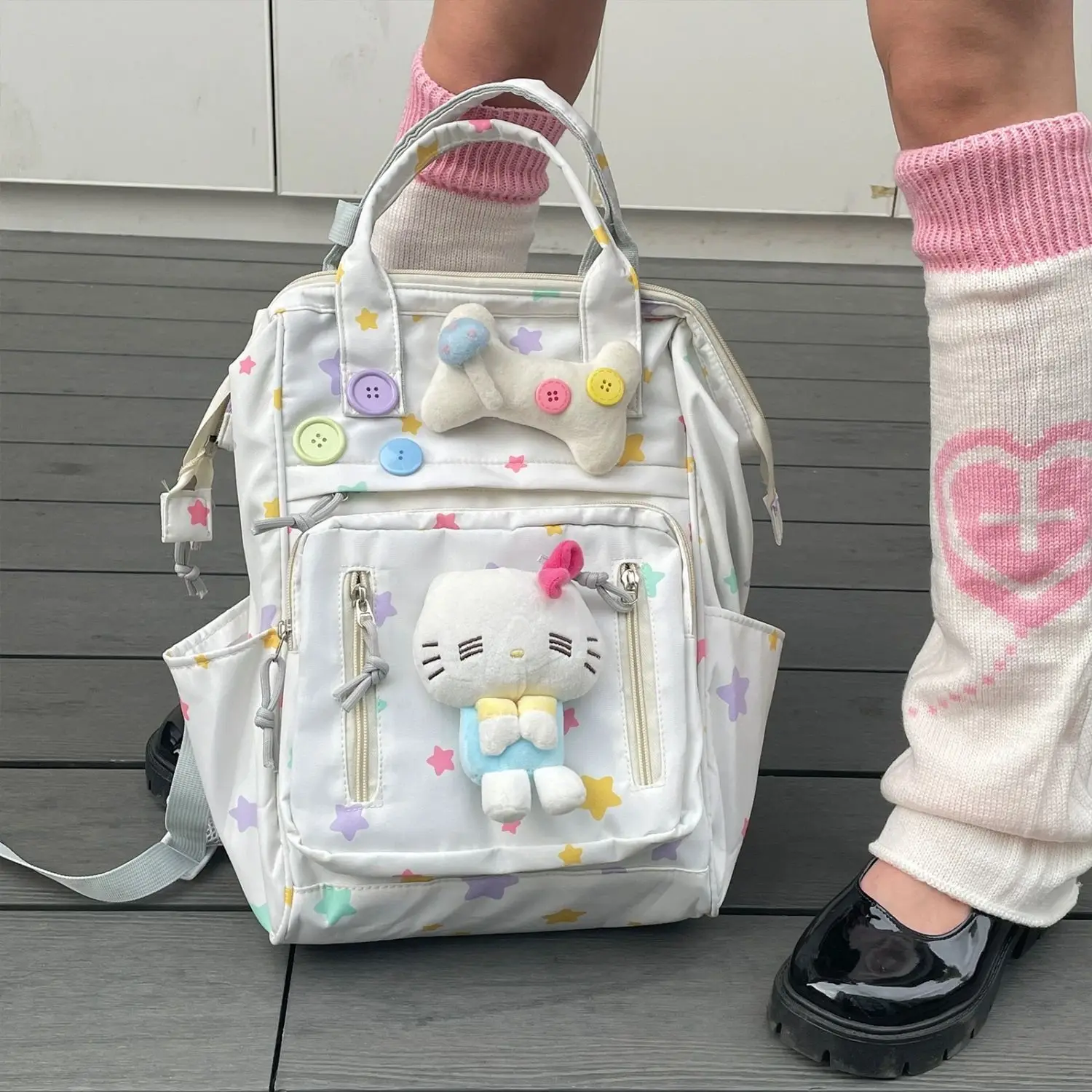 Xiuya Japanese Fashion Backpacks for Women Hello Kitty Y2k Buttons Cute College Style Casual Backpacks All-match Aesthetic Bags
Xiuya Japanese Fashion Backpacks for Women Hello Kitty Y2k Buttons Cute College Style Casual Backpacks All-match Aesthetic Bags