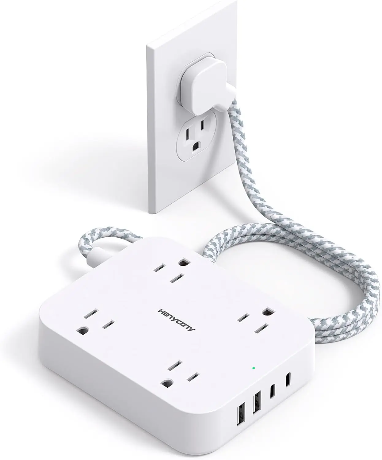 5ft Flat Plug Extension Cord with 4 USB Ports (2 USB-C), 4 Outlets, Wall Mount, Travel Power Strip, ETL Listed
5ft Flat Plug Extension Cord with 4 USB Ports (2 USB-C), 4 Outlets, Wall Mount, Travel Power Strip, ETL Listed