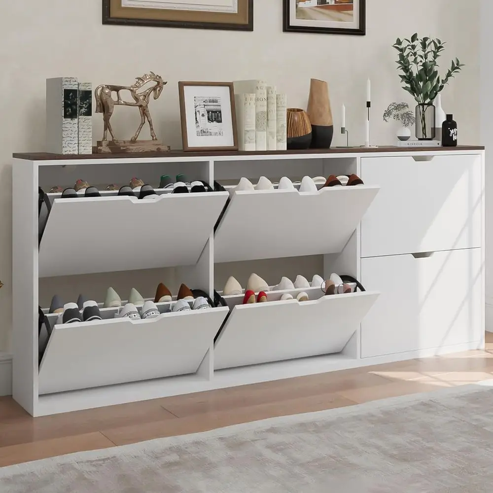 70.87 Wall-Mounted Shoe Cabinet with 6 Drawers, Adjustable Shelves, White Shoe Organizer for Entryway, Garage, Hallway
70.87 Wall-Mounted Shoe Cabinet with 6 Drawers, Adjustable Shelves, White Shoe Organizer for Entryway, Garage, Hallway