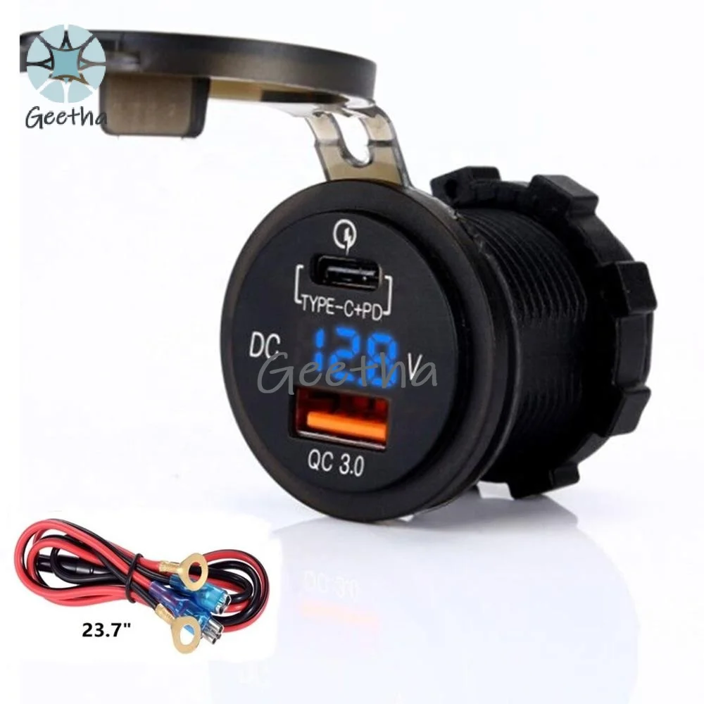 TWO-PIECE USB Type-C Car Charger Power Delivery Dual USB Charging Phone Adapter Quick Charge 3.0 With Voltmeter And Cable
TWO-PIECE USB Type-C Car Charger Power Delivery Dual USB Charging Phone Adapter Quick Charge 3.0 With Voltmeter And Cable
