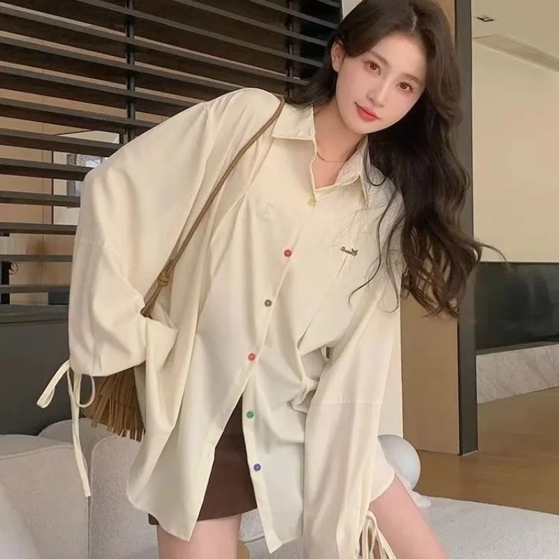 Women's Spring Summer Thin Chiffon Long Sleeve Shirts 2025 New Multi Button Polo Sunscreen Blouse Bandage Fashion Tops Female
Women's Spring Summer Thin Chiffon Long Sleeve Shirts 2025 New Multi Button Polo Sunscreen Blouse Bandage Fashion Tops Female
